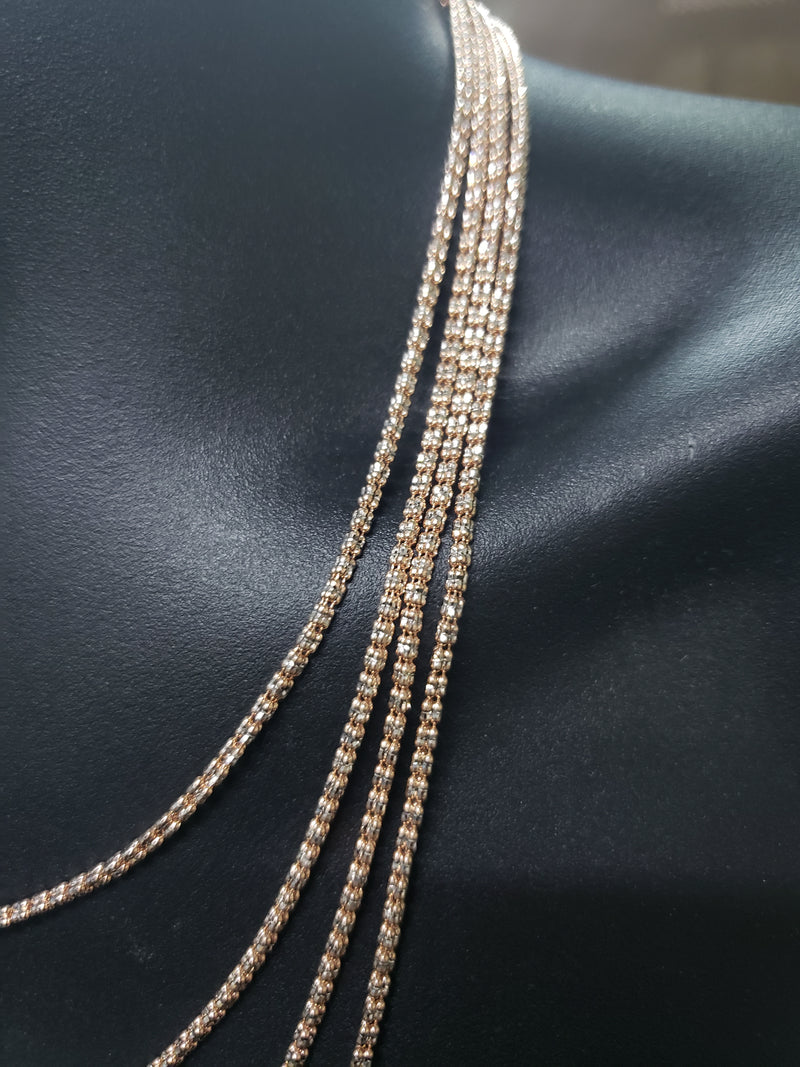 10k Rose Gold Ice chain 2.5mm 2 tons