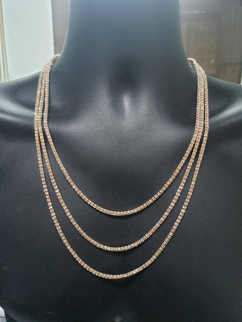 10k Rose Gold Ice chain 3.5mm 2 tons