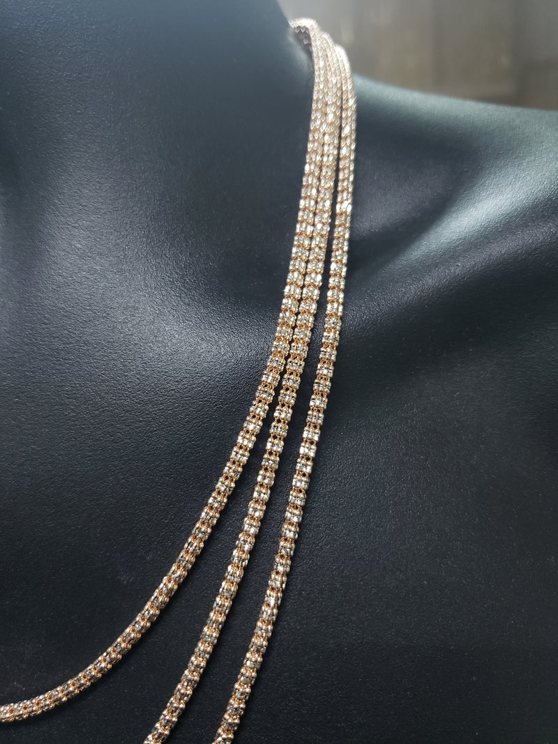 10k Rose Gold Ice chain 3.5mm 2 tons