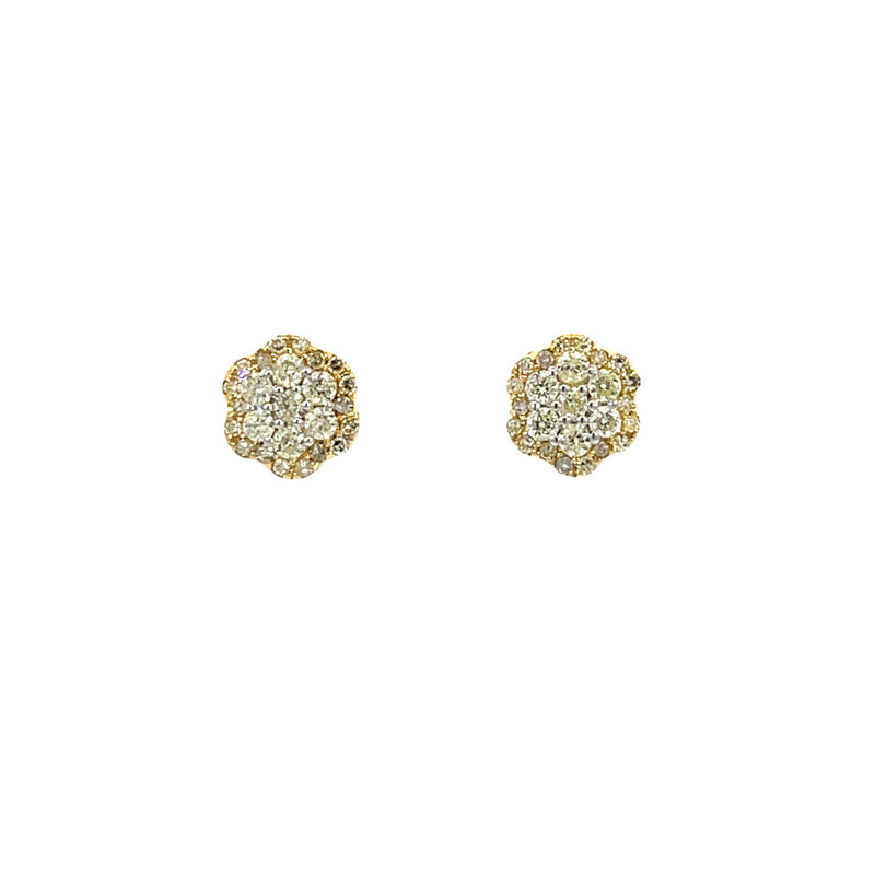 10k 0.50ct flower Style  Diamonds studs