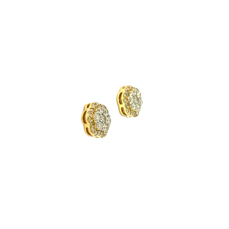 10k 0.50ct flower Style  Diamonds studs