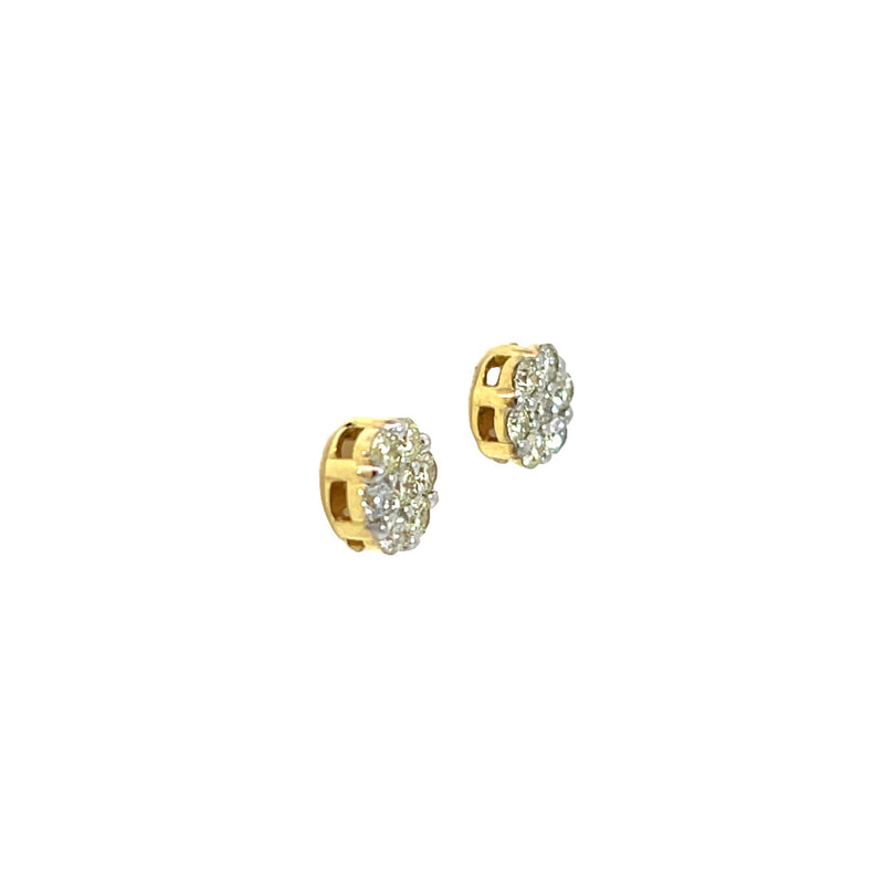 10k 0.65ct flower style Diamonds studs