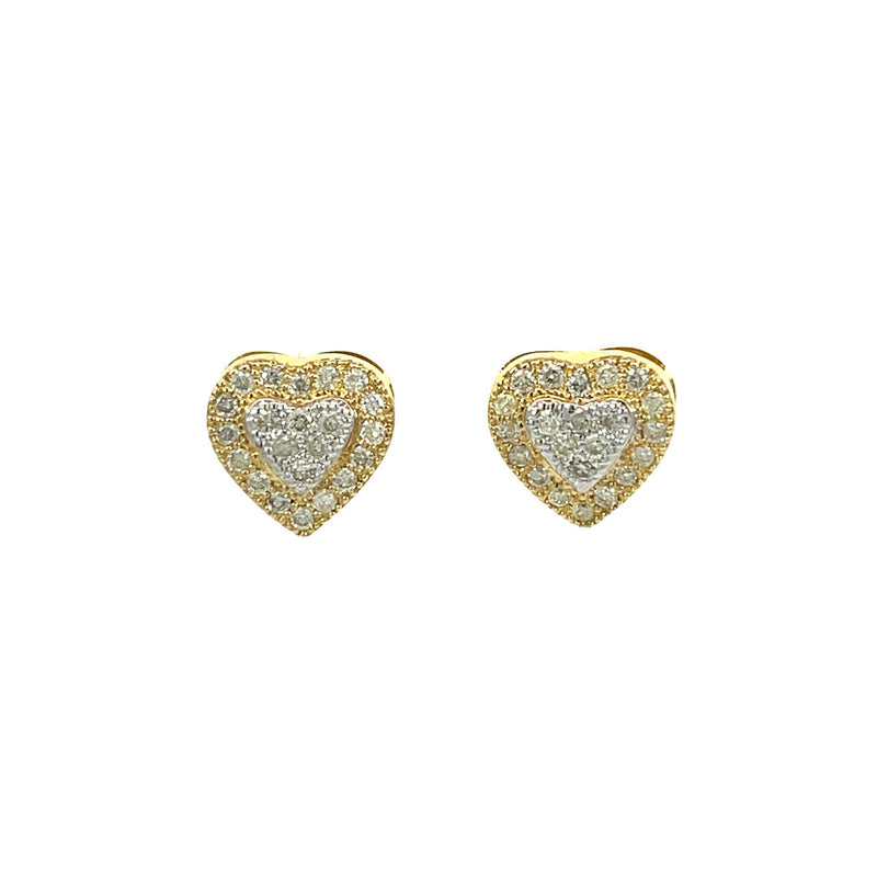 10k 0.55ct heart Diamonds Studs