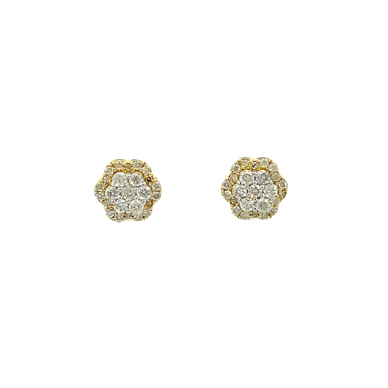 10k 0.50ct flower Diamonds Studs