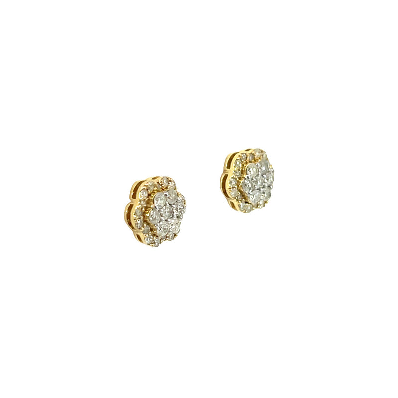 10k 0.50ct flower Diamonds Studs