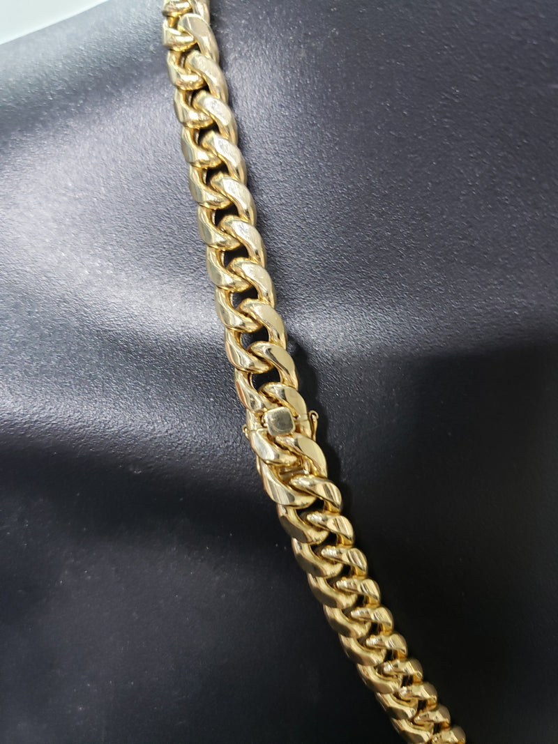 14K 18 inch Solid Miami Cuban Link with Lobster Clasp Chain
