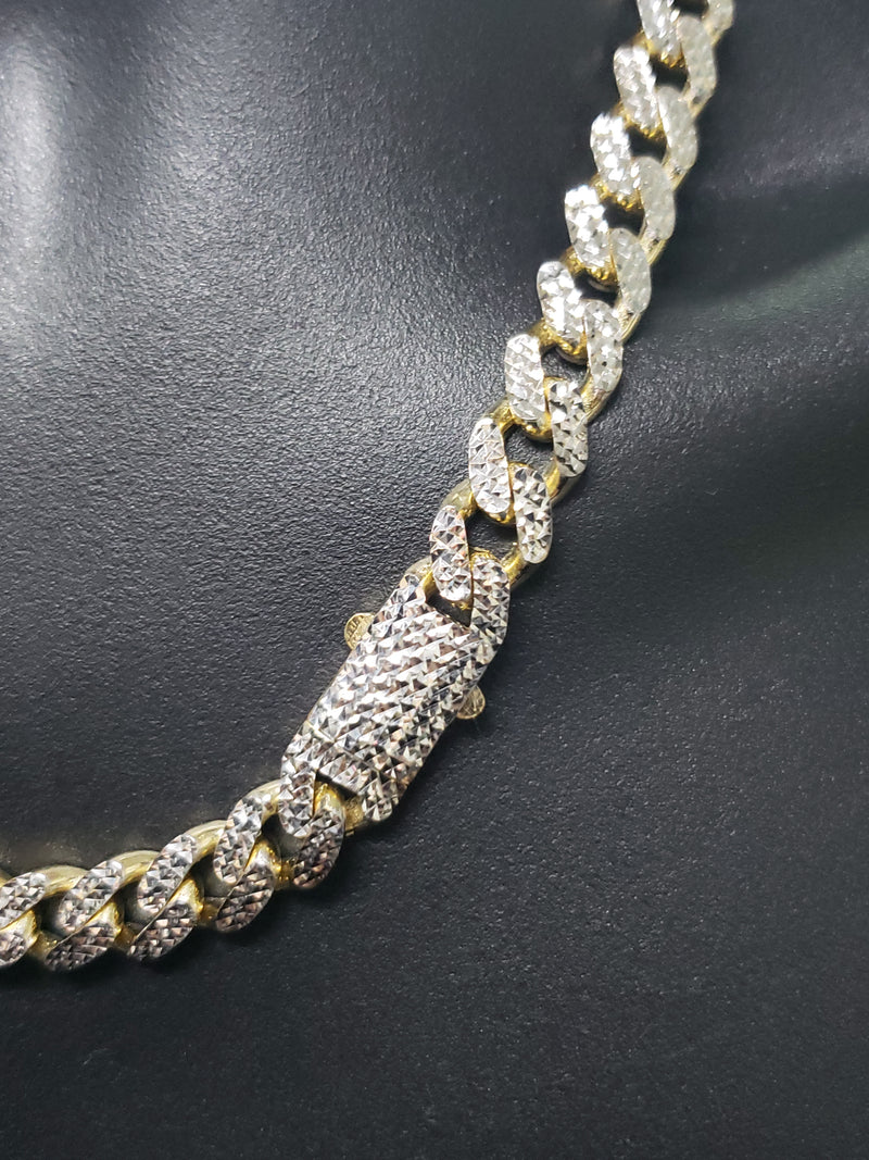 10mm 10k Monaco Chain Diamond Cut