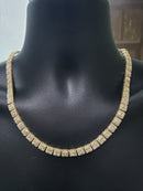 10K 8MM SQUARE TENNIS BAGUETTE YELLOW GOLD  19.00CT DIAMONDS