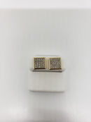 10k 1.00ct diamant carré Boucles d'oreilles à vis