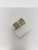 10k 1.00ct diamant carré Boucles d'oreilles à vis