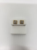 10k 0.25ct square diamond Studs Screw back earrings
