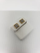 10k 0.25ct square diamond Studs Screw back earrings