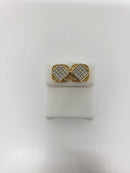 10k 1.00ct square diamond Studs Screw back earrings
