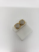 10k 1.00ct square diamond Studs Screw back earrings