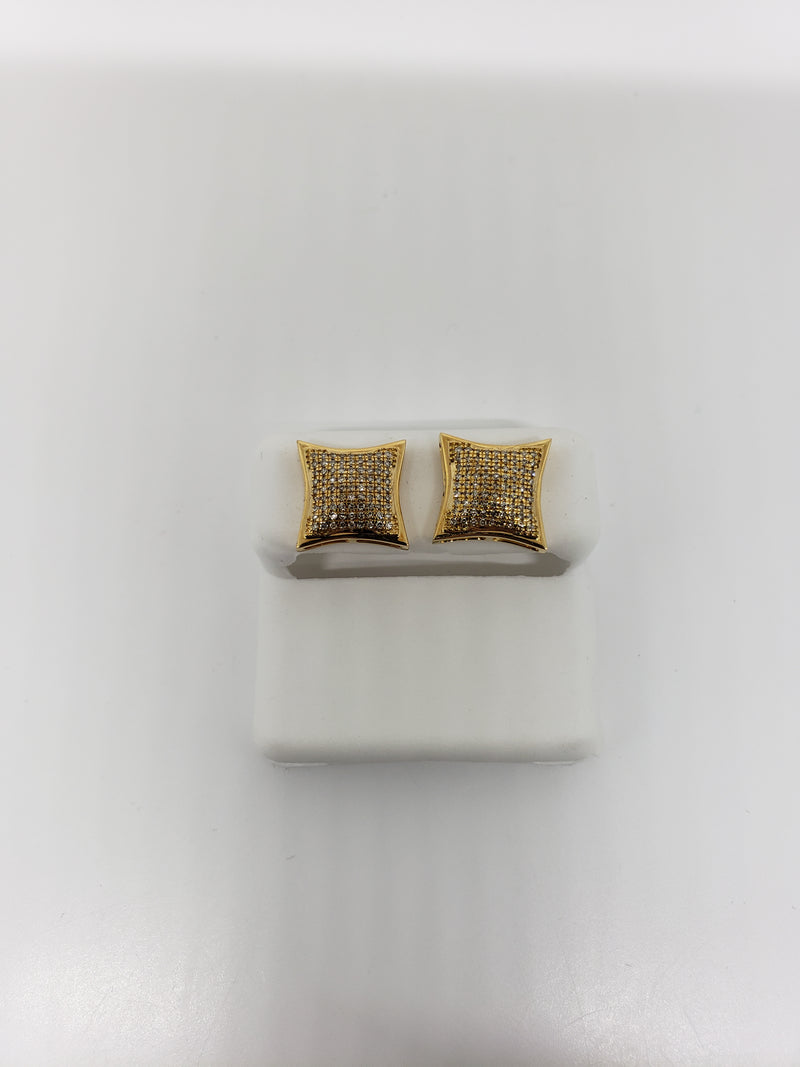 14k 0,40ct diamant carré Boucles d'oreilles à vis