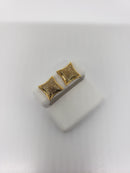 14k 0.40ct square diamond Studs Screw back earrings