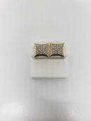 10k 1.00ct diamant carré Boucles d'oreilles à vis