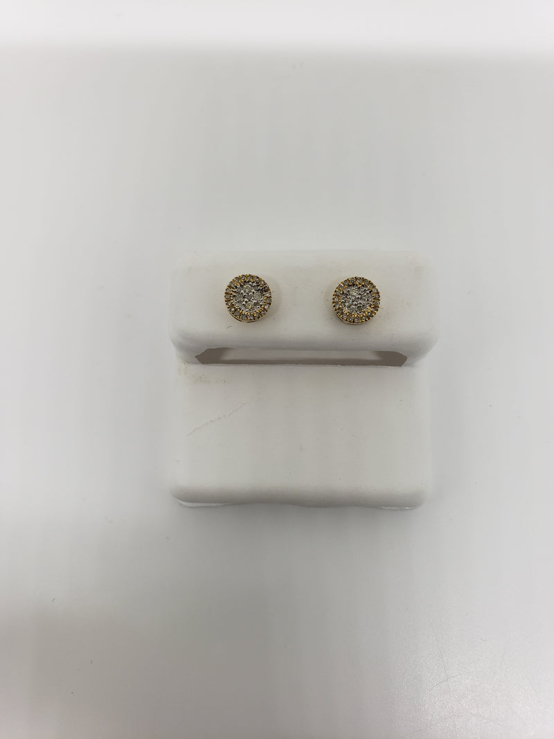 10k 0.15ct round diamond Studs Screw back earrings