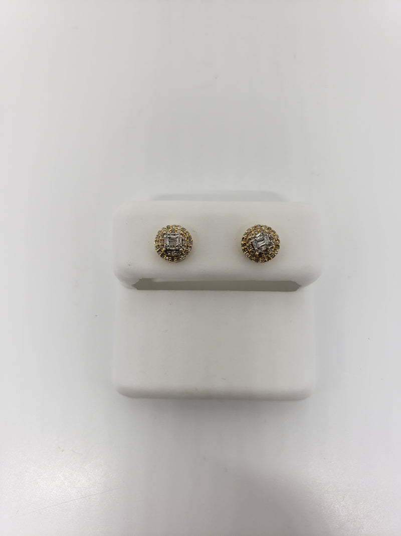 10k 0.25ct round diamond Studs Screw back earrings