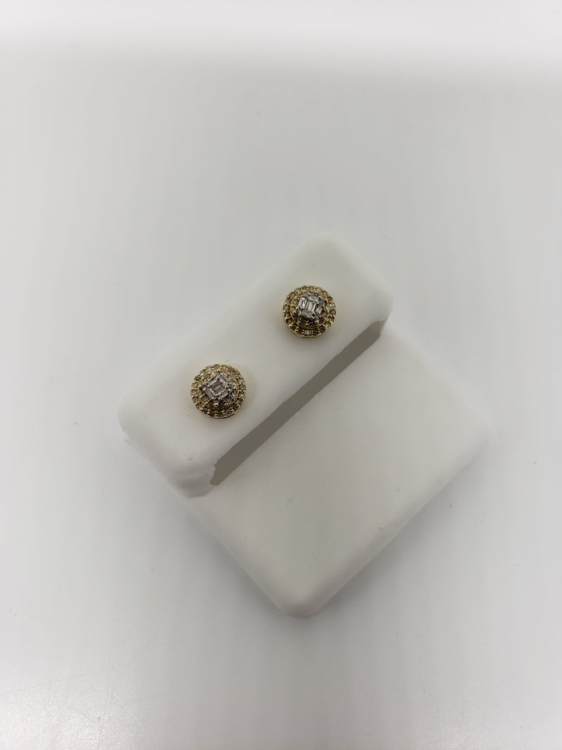 10k 0.25ct round diamond Studs Screw back earrings