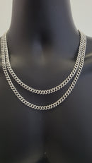 6MM 10k White Gold Miami Cuban Link Solid Diamonds