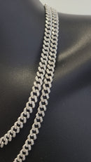 6MM 10k White Gold Miami Cuban Link Solid Diamonds