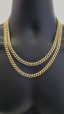 8MM 10k Yellow Gold Miami Cuban Link Solid Diamonds