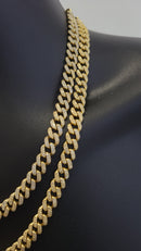 8MM 10k Yellow Gold Miami Cuban Link Solid Diamonds