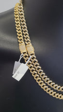 8MM 10k Yellow Gold Miami Cuban Link Solid Diamonds