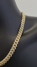 9.5MM 10k Yellow Gold Miami Cuban Link Solid 8.46ct Diamonds