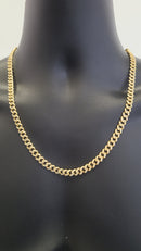 7MM 10k Yellow  Miami Cuban Link Solid Diamonds