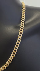 7MM 10k Yellow  Miami Cuban Link Solid Diamonds