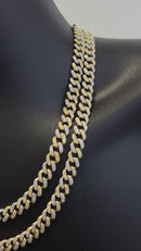 8MM 10k Yellow & White Gold Miami Cuban Link Solid Diamonds