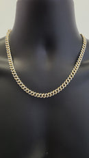 7MM 10k Yellow & White Miami Cuban Link Solid Diamonds