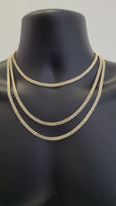 5MM 10k Yellow Gold Miami Cuban Link Solid Diamonds