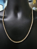 14k 3.5mm Tennis chain 13.50ct VS Diamonds Yellow Gold