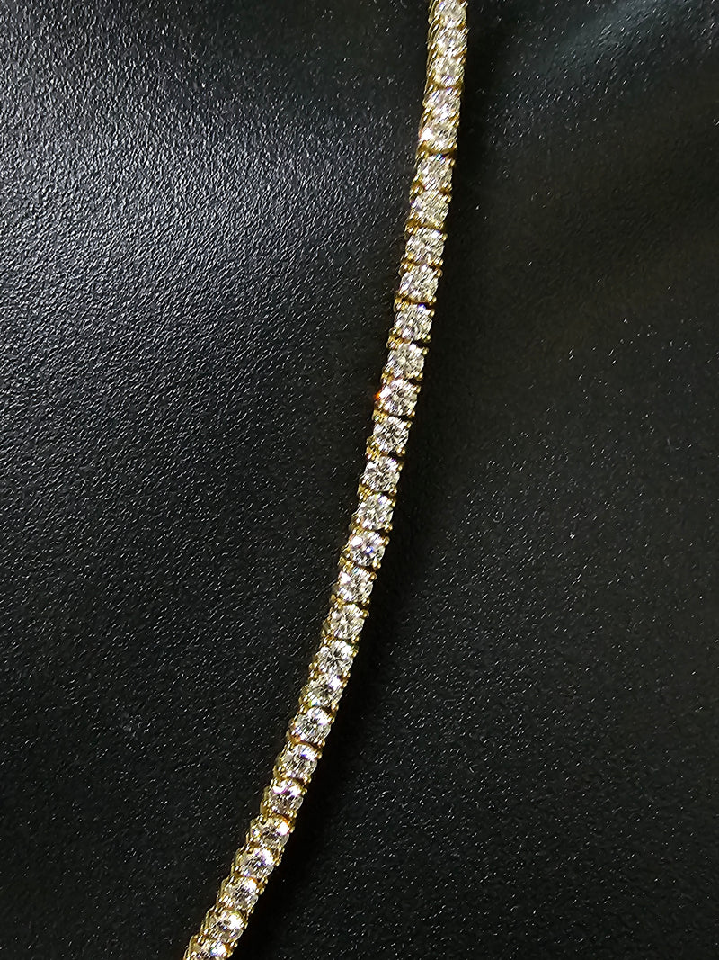 14k 3.5mm Tennis chain 13.50ct VS Diamonds Yellow Gold