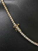 14k 3.5mm Tennis chain 13.50ct VS Diamonds Yellow Gold
