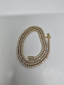 14k 3.5mm Tennis chain 13.50ct VS Diamonds Yellow Gold