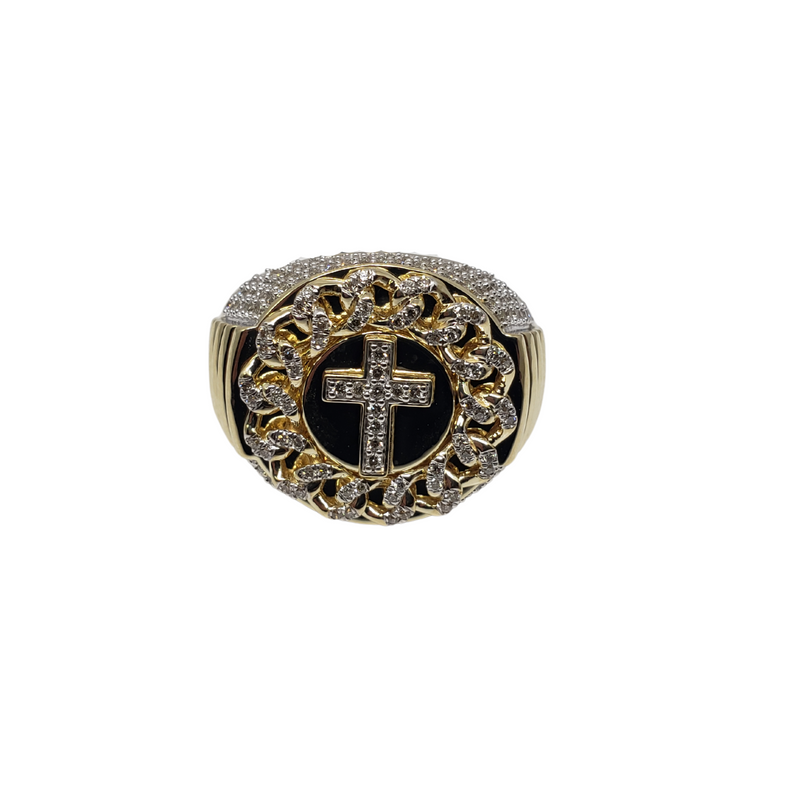 10k Bague croix 0.98ct Diamond Ring NEW