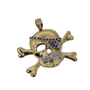 COLOURFUL PIRATE JUMBO SKULL  10K Pendant LA128