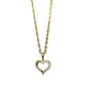 Collier de diamants en forme de cœur 0,35ct or jaune 10k