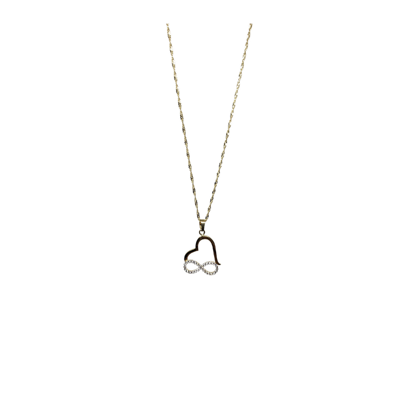 10k Singapour chain +  Heart infinity 10k Gold