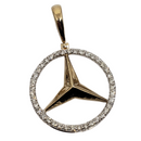 Mercedes 0.93ct Gold Pendant in 10k Gold SP 10766