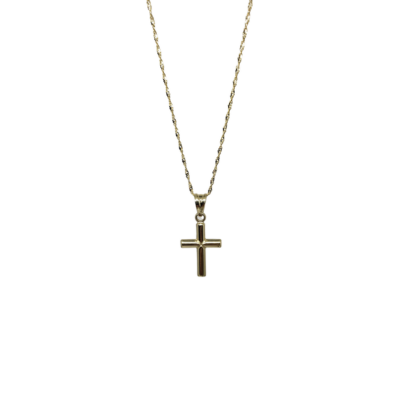 10k Gold chain with yellow gold cross Pendant