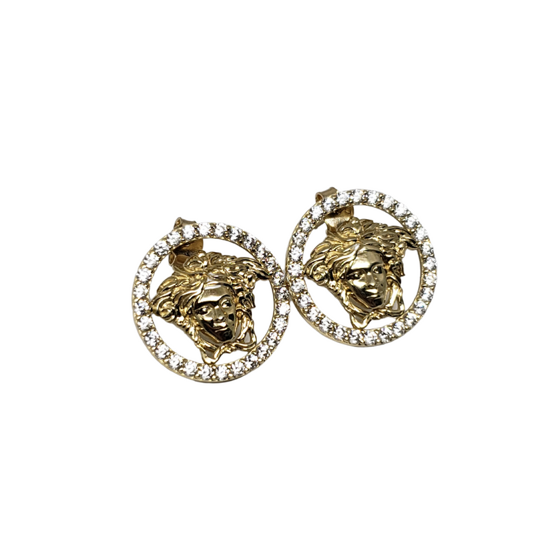 10k meduse gold earring