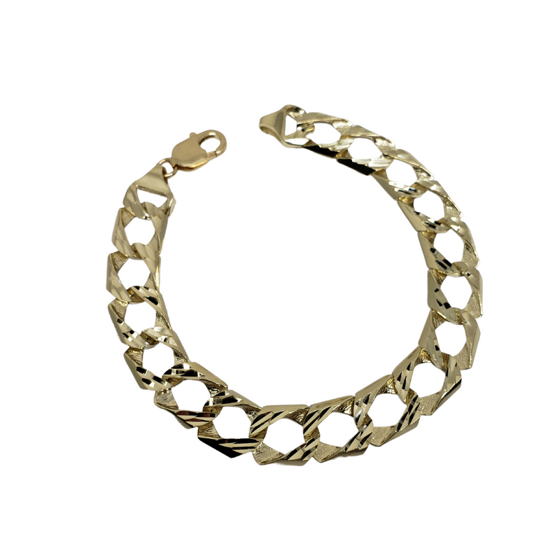 Bracelet en or 10k avec diamants de 12 mm faits main