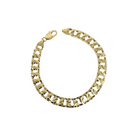 9MM 10k Yellow Diamond Cut Gourmette Gold Bracelet