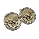 10k 15mm Medusa Earrings NEW