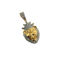 10k 0.93ct SI Diamond Angry Lion King Pendant